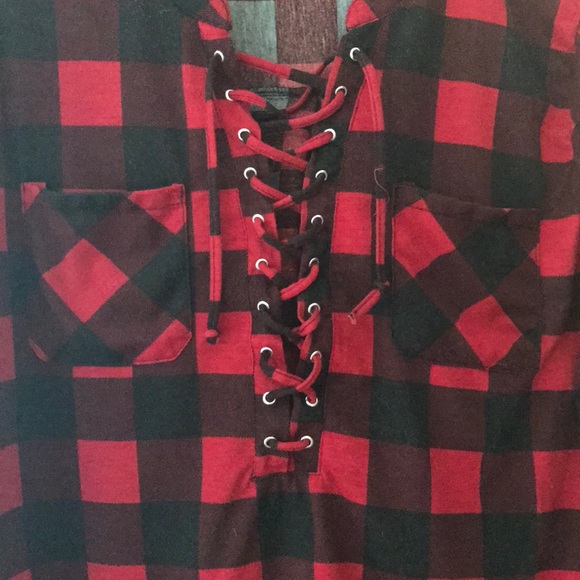 Flannel red and black Plaid shirt - Picture 2 of 4